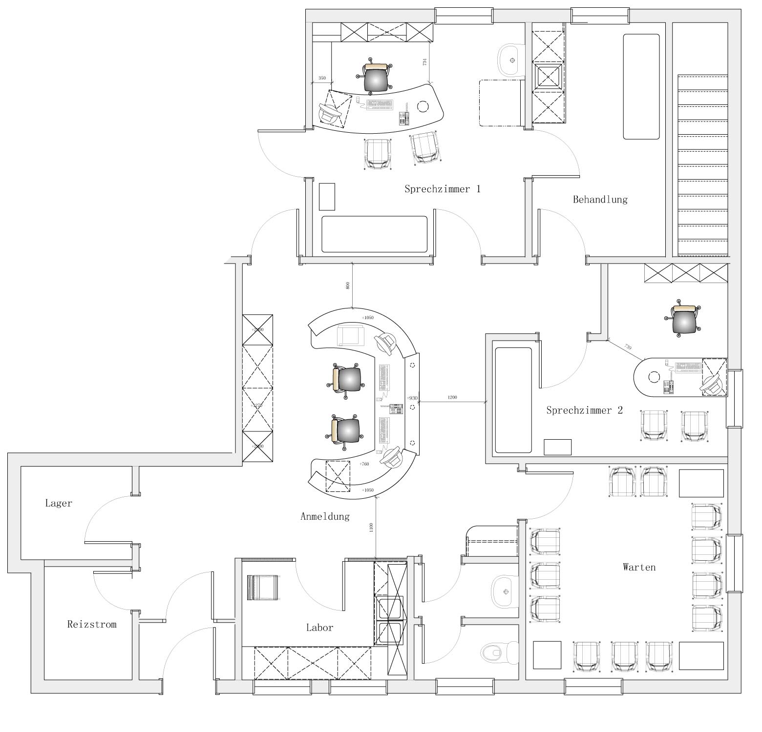 Individuelle Planung von Büro-, Praxis und Labormöbeln